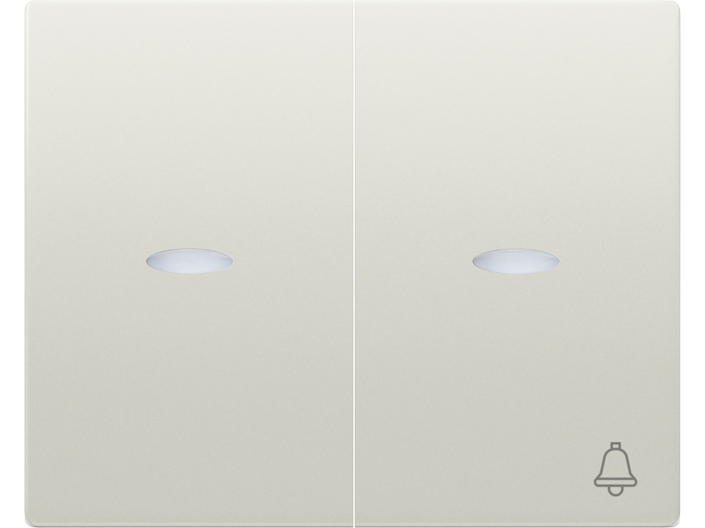 Mega, juego teclas conmutador-pulsador, con señalizador, blanco satin