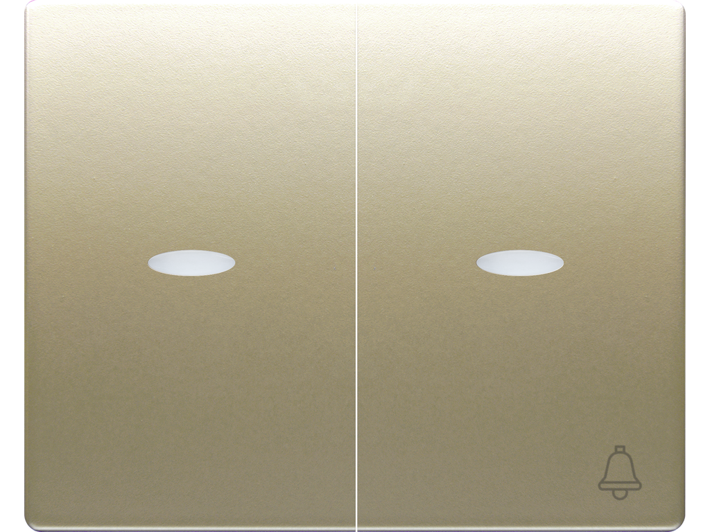 Mega, juego teclas conmutador-pulsador, con señalizador dorado malta