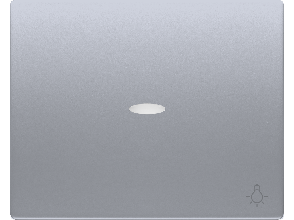 Mega, tecla pulsador luz, con señalizador, alumino prusia