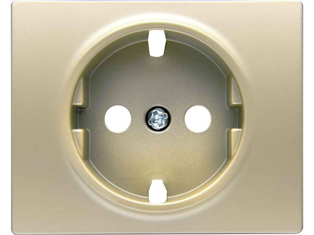 Mega, tapa base enchufe seguridad dorado malta