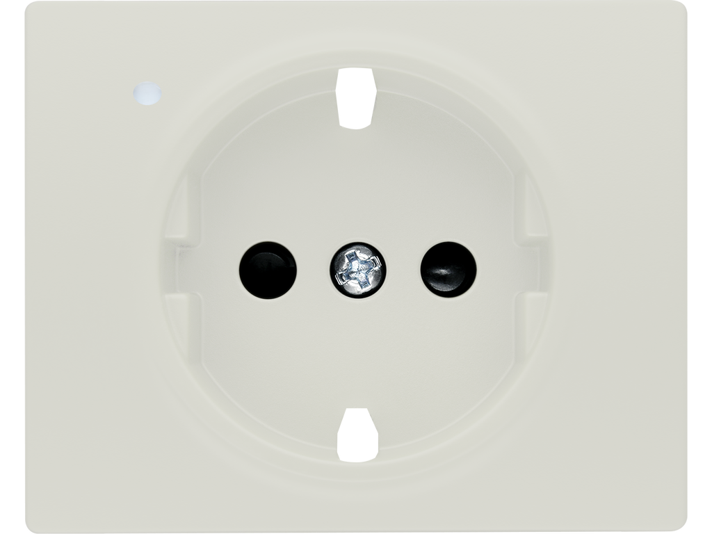 Mega, tapa proteccion de seguridad, difusor, schuko delta, blanco satin