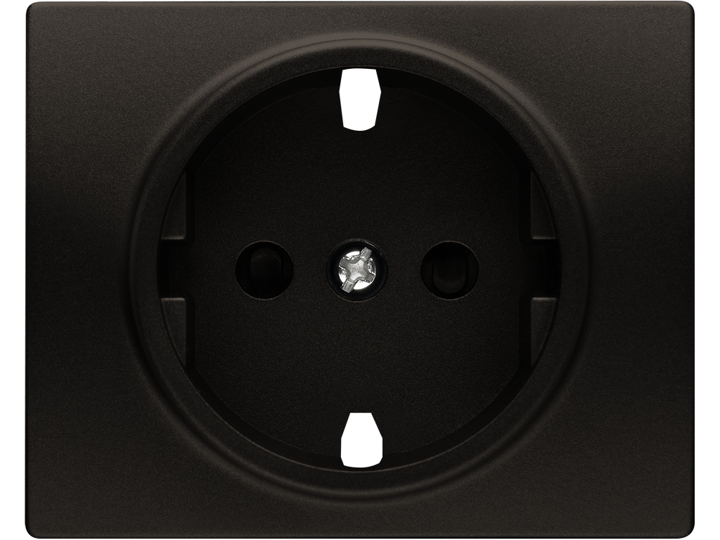 Mega, tapa proteccion de seguridad, para schuko delta marron samoa