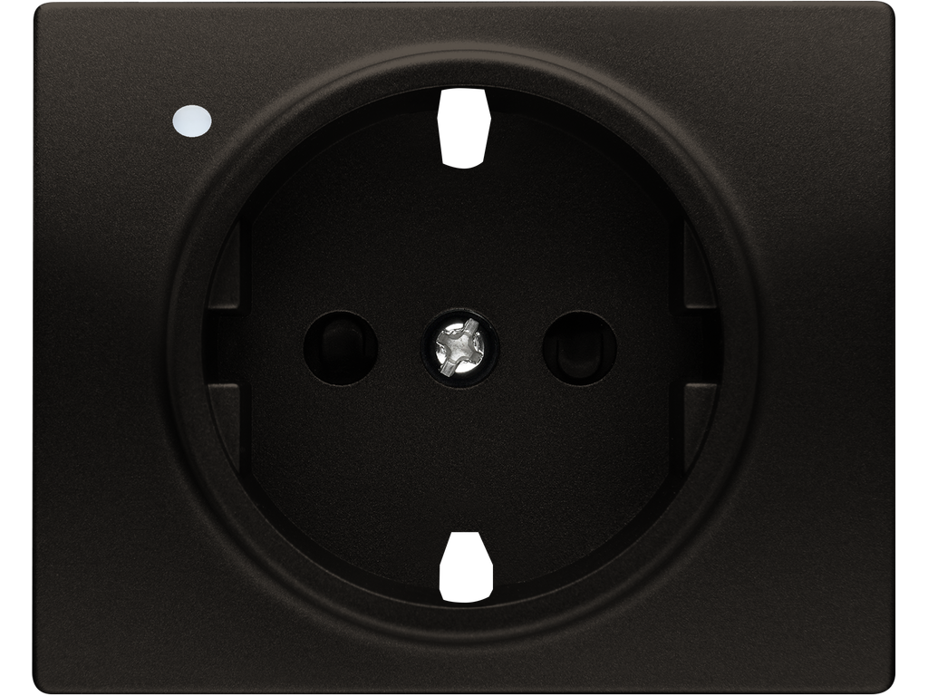 Mega, tapa proteccion de seguridad, difusor, schuko delta, marron samoa