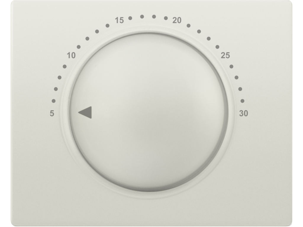 Mega, tapa termostato electrico ambiente blanco satin