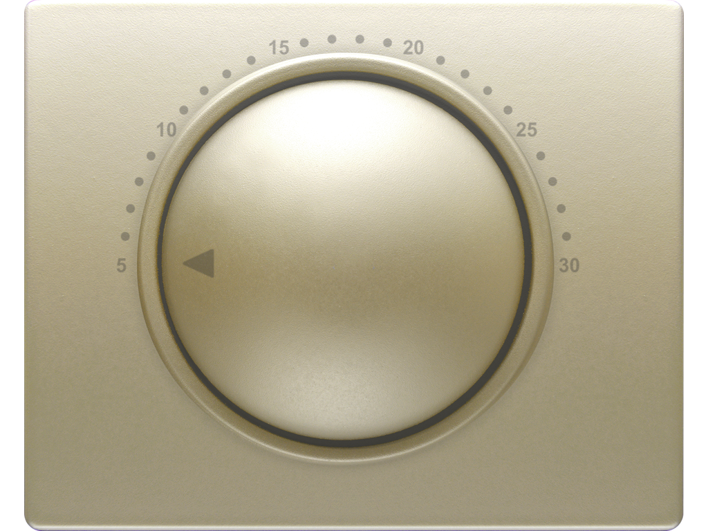 Mega, tapa termostato electrico ambiente dorado malta