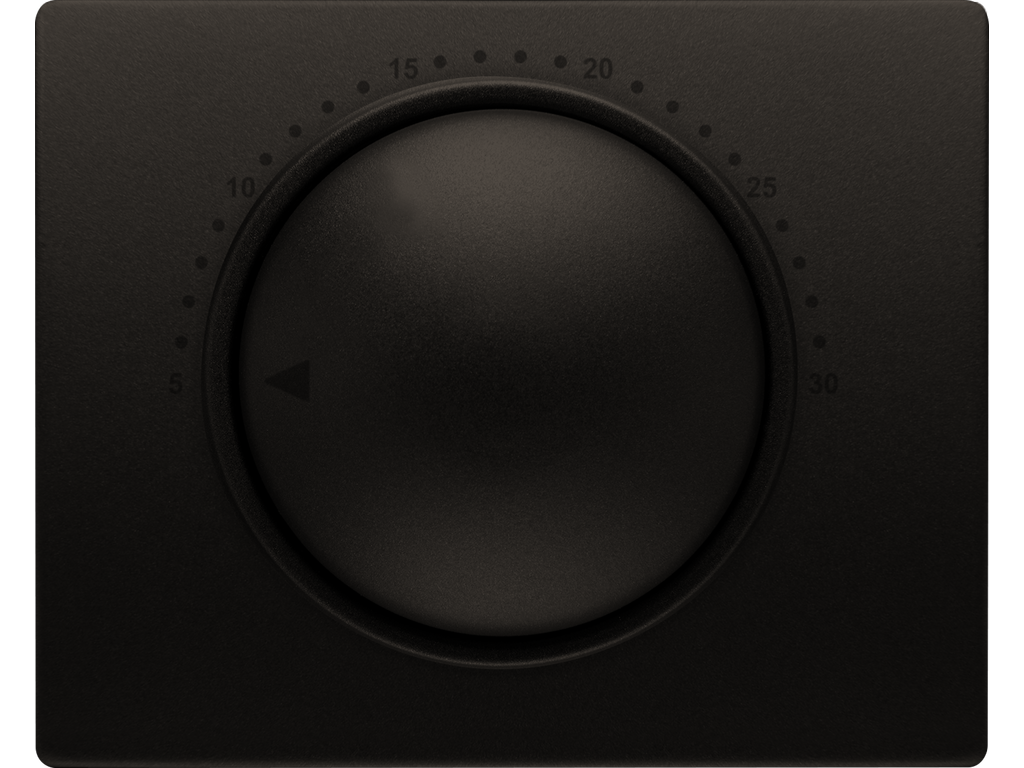 Mega, tapa termostato electrico ambiente marron samoa