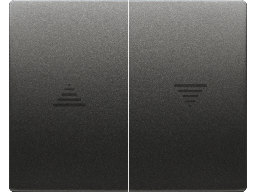 Mega, juego teclas pulsador-interruptor persiana, antracita cosso