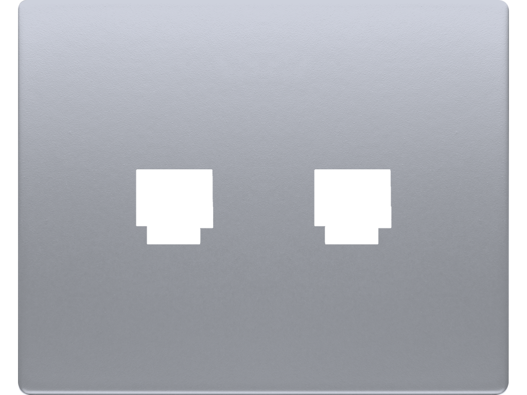 Mega, tapa toma doble telefono (8 vias rj-45) alumino prusia