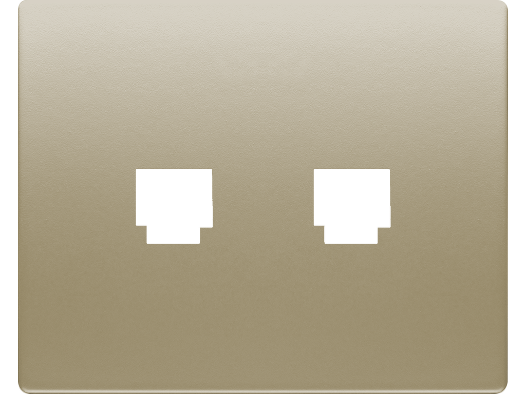 Mega, tapa toma doble telefono (8 vias rj-45) bronce niebla