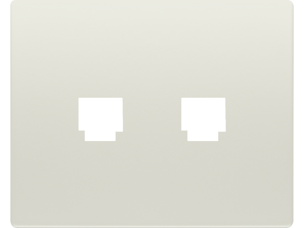 Mega, tapa toma doble telefono (8 vias rj-45) blanco satin