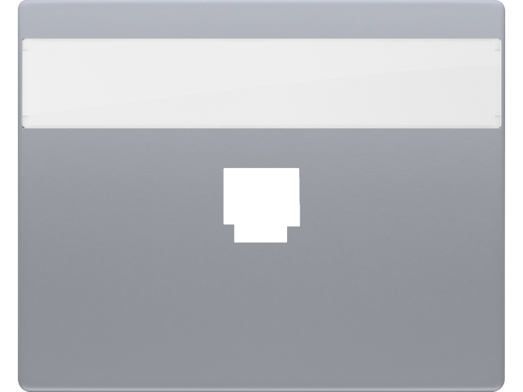 Mega, tapa con portaetiquetas para 1 conector rj alumino prusia