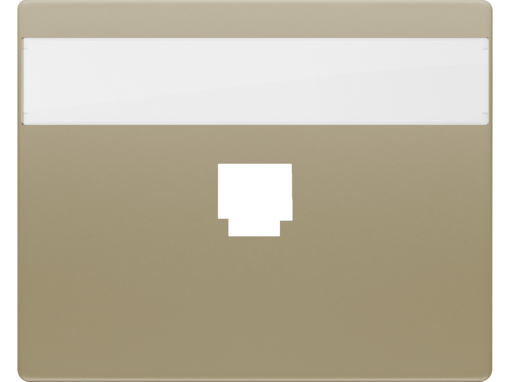 Mega, tapa con portaetiquetas para 1 conector rj bronce niebla