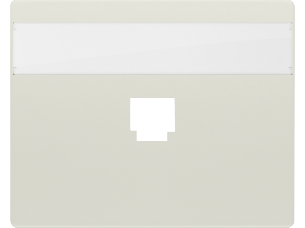 Mega, tapa con portaetiquetas para 1 conector rj blanco satin