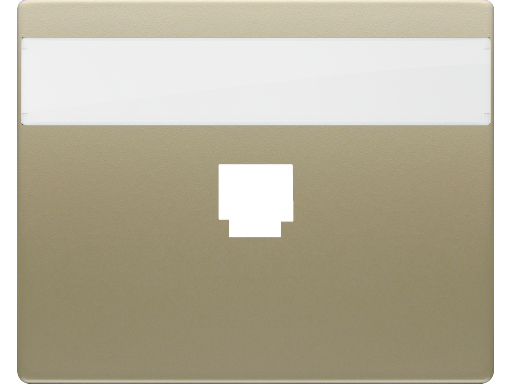 Mega, tapa con portaetiquetas para 1 conector rj dorado malta