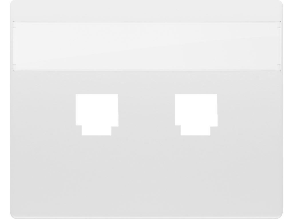 Mega, tapa con portaetiquetas para 2 conectores rj blanco perla mabe