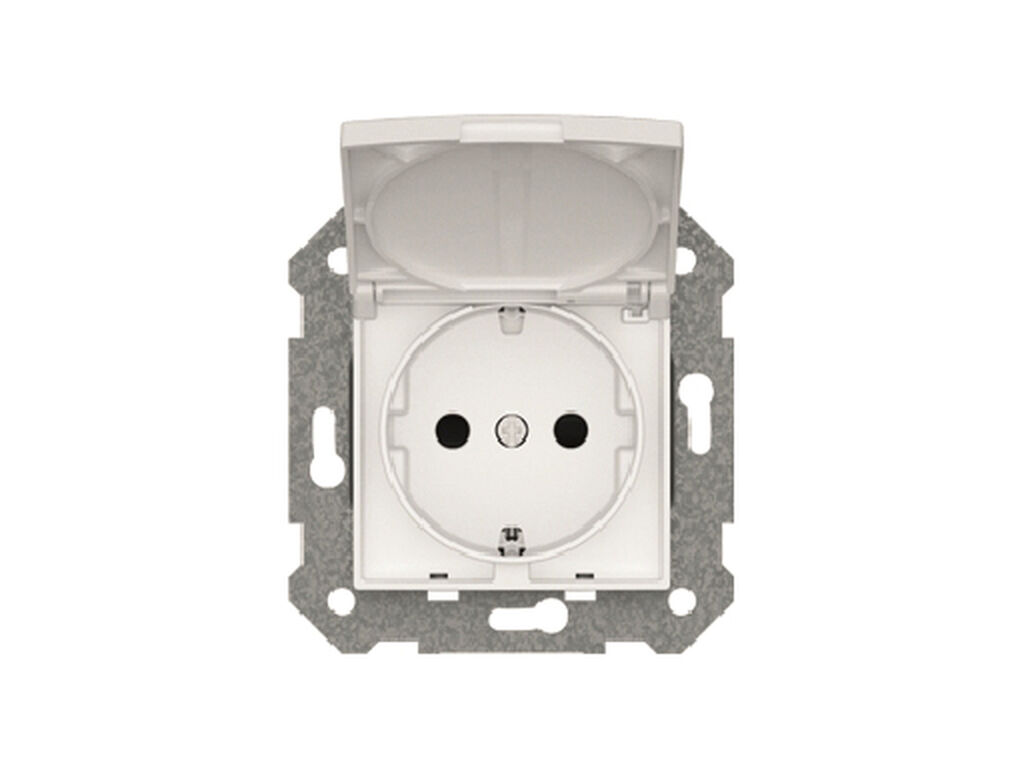 Viva, Schuko, tapa abatible, proteccion de seguridad, Viva, blanca sin garras 16 a 250 vac