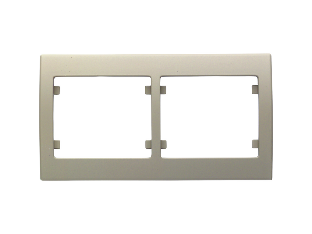 Iris, marco 2 elementos horizontal, beige cemento