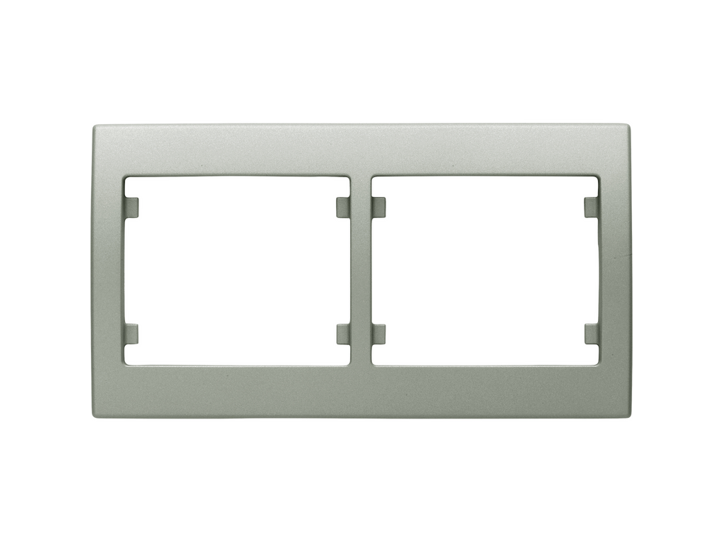 Iris, marco 2 elementos horizontal, aluminio mercurio