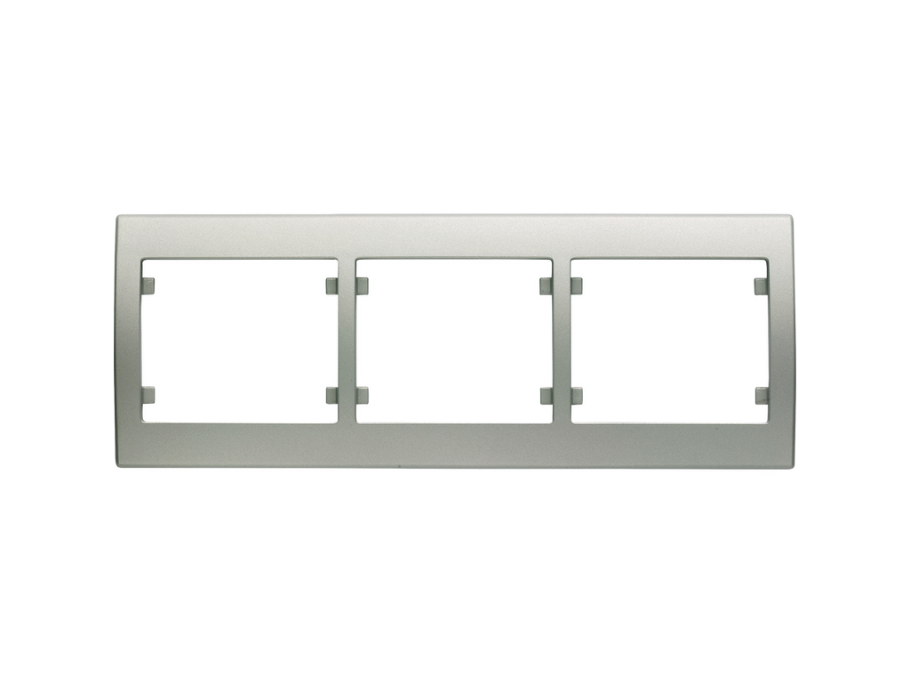 Iris, marco 3 elementos horizontal, aluminio mercurio