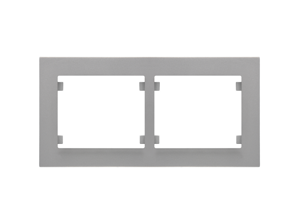 Iris Plus, marco 2 elementos horizontal, aluminio mercurio