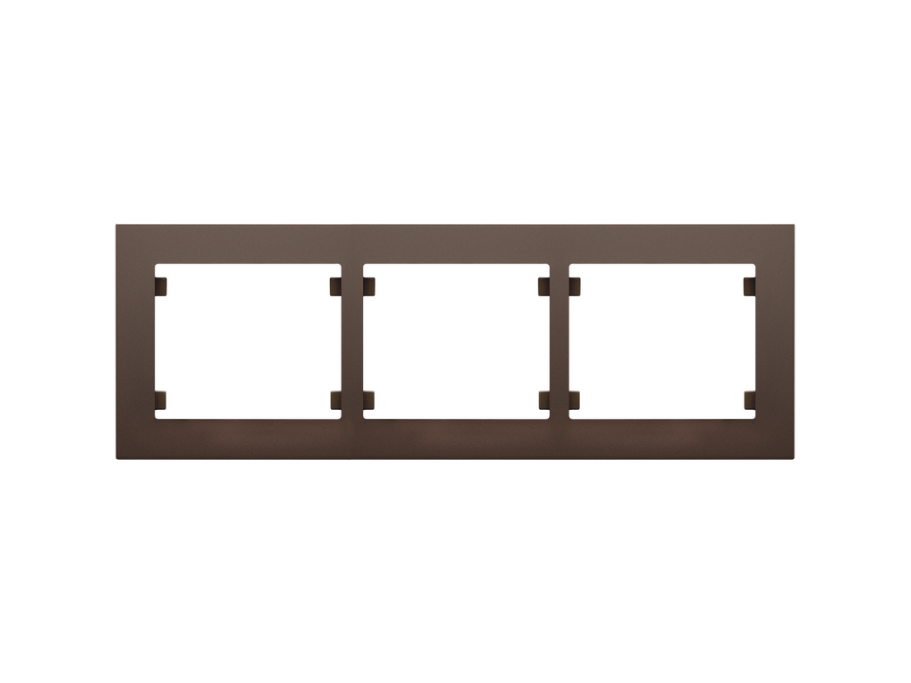 Iris Plus, marco 3 elementos horizontal, chocolate
