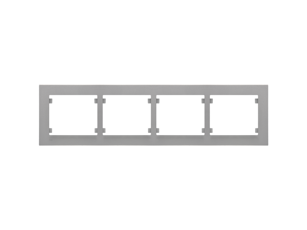 Iris Plus, marco 4 elementos horizontal, aluminio mercurio