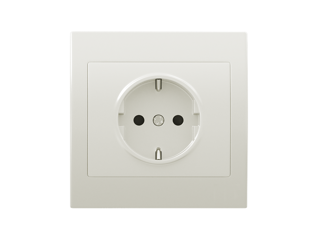 Iris, base 2 polos+tt lateral, protección de seguridad, monoblock, blanco base enchufe 2p + tt lateral