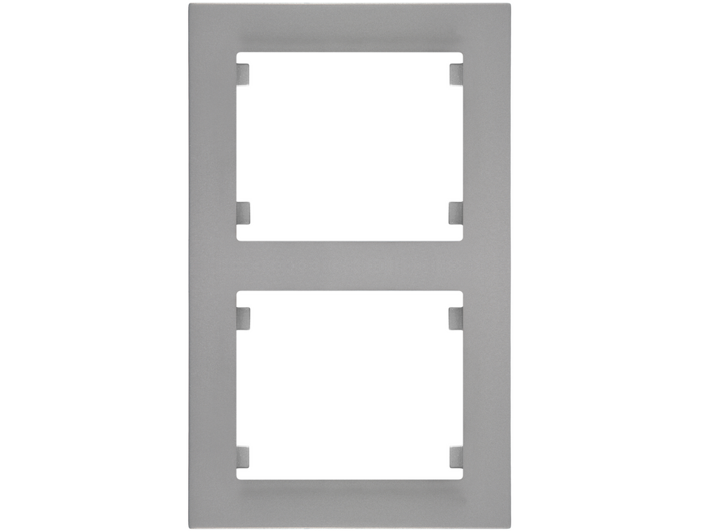 Iris Plus, marco 2 elementos vertical, aluminio mercurio