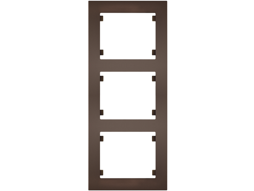 Iris Plus, marco 3 elementos vertical, chocolate