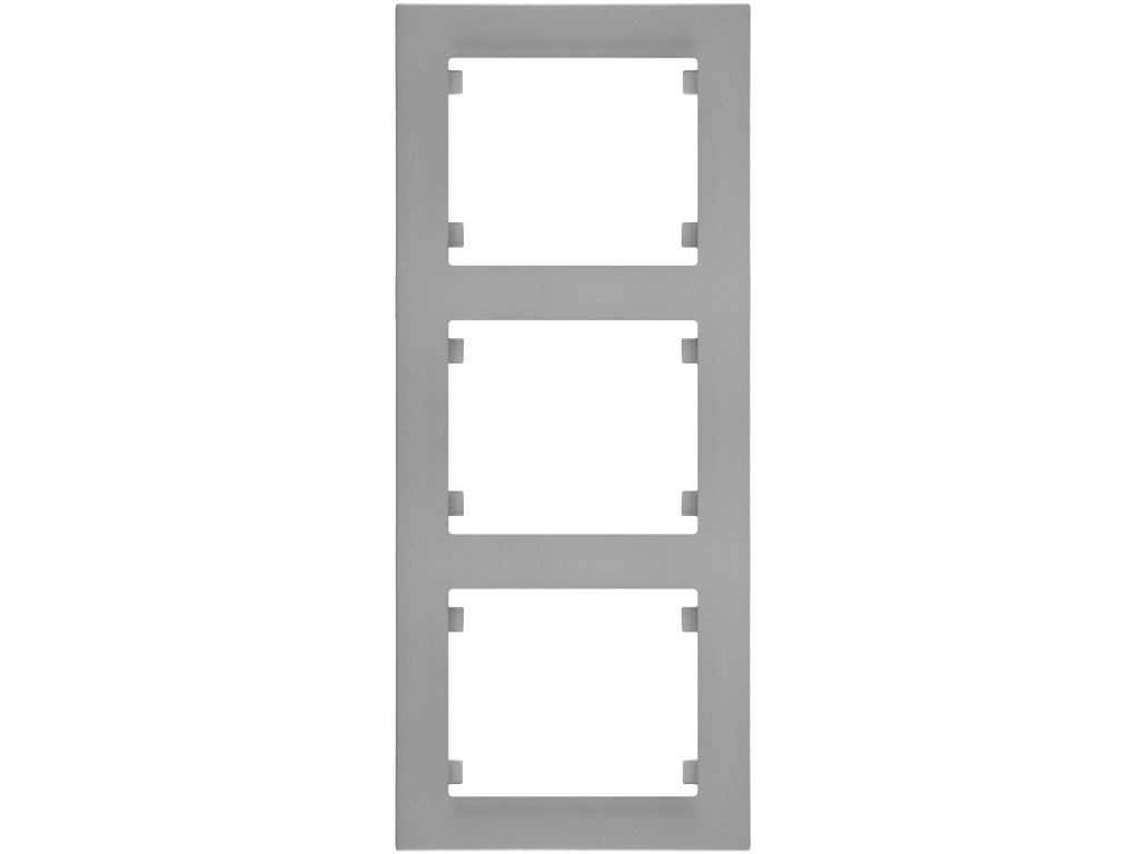 Iris Plus, marco 3 elementos vertical, aluminio mercurio