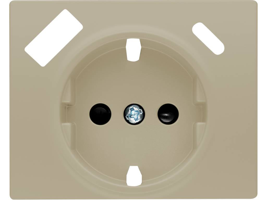 Mega, tapa schuko usb ac, bronce niebla