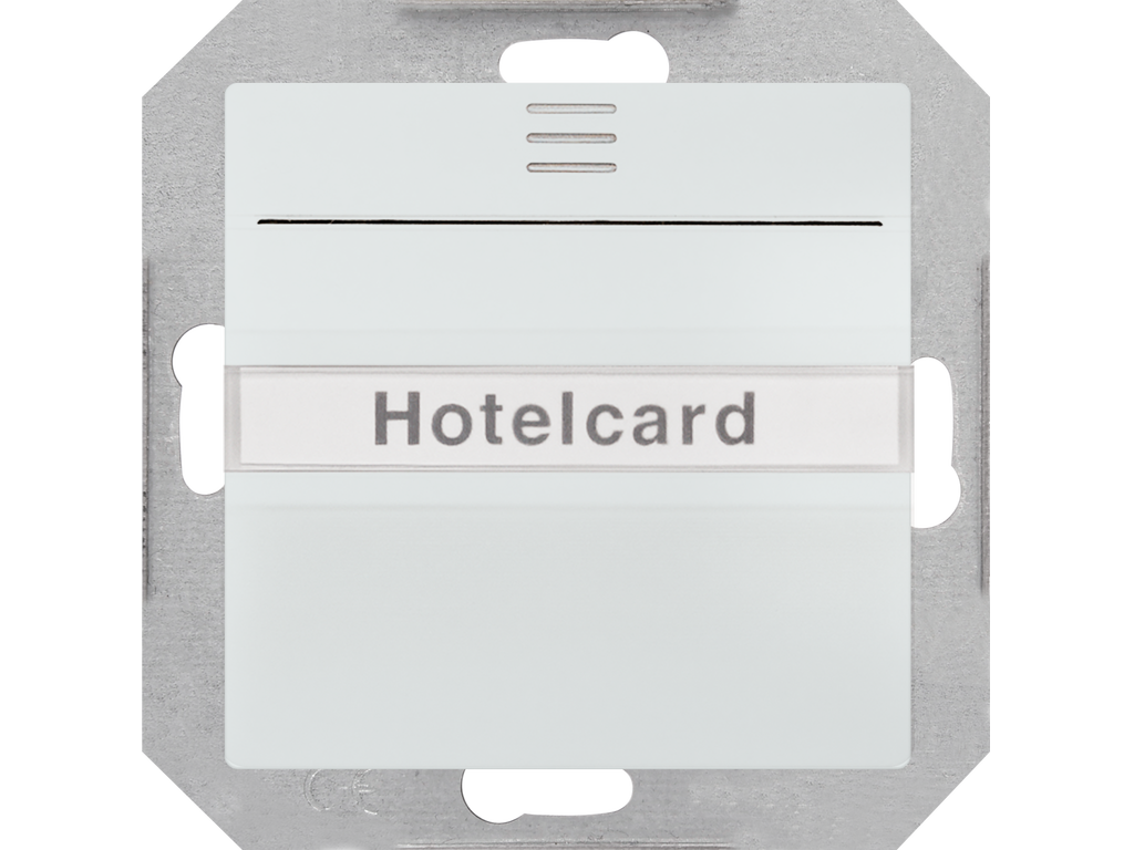 Miro, tarjetero hotel con portaetiquetas iluminado, funcionamiento mecánico, Blanco Polar