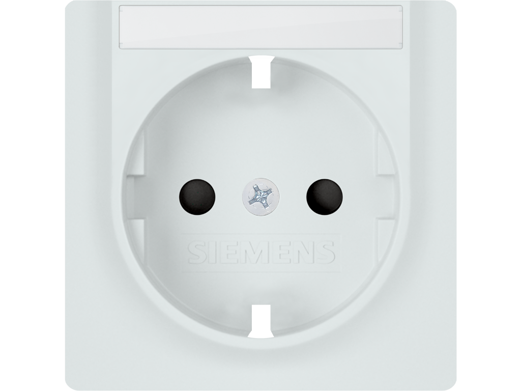 Miro, tapa Schuko, proteccion seguridad, etiqueta Blanco Polar