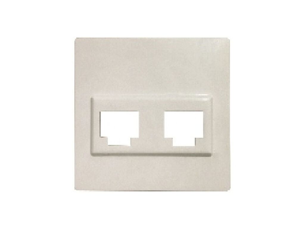Miro, tapa conector 2 RJ45, Aluminio Metalizado