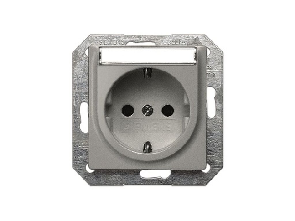 Miro, tapa Schuko, proteccion seguridad, etiqueta, Aluminio Metalizado