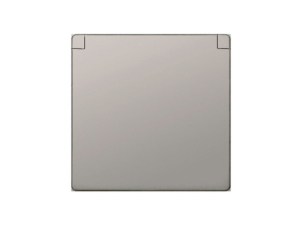 Miro, tapa abatible Schuko, proteccion seguridad, Aluminio Metalizado