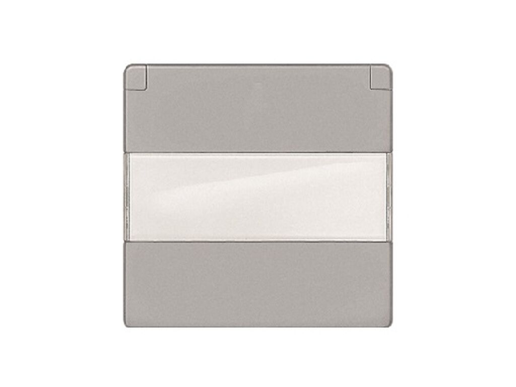 Miro, tapa abatible Schuko, proteccion seguridad, etiqueta, Aluminio Metalizado