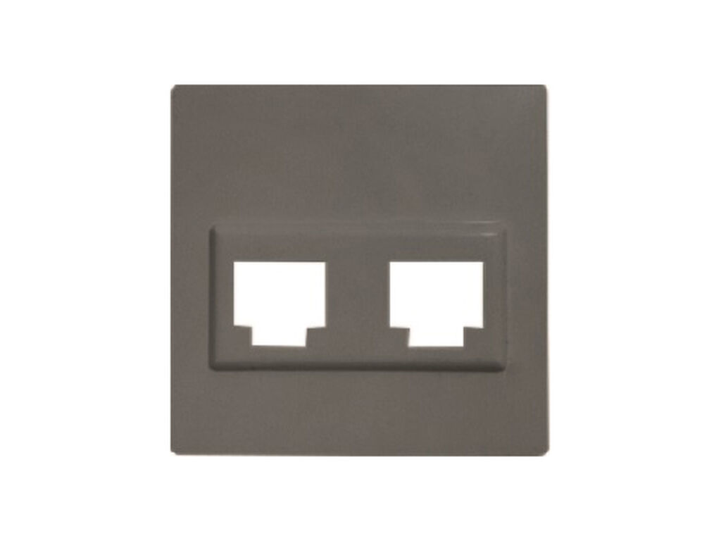 Miro, tapa conector 2 RJ45, Carbono Metalizado