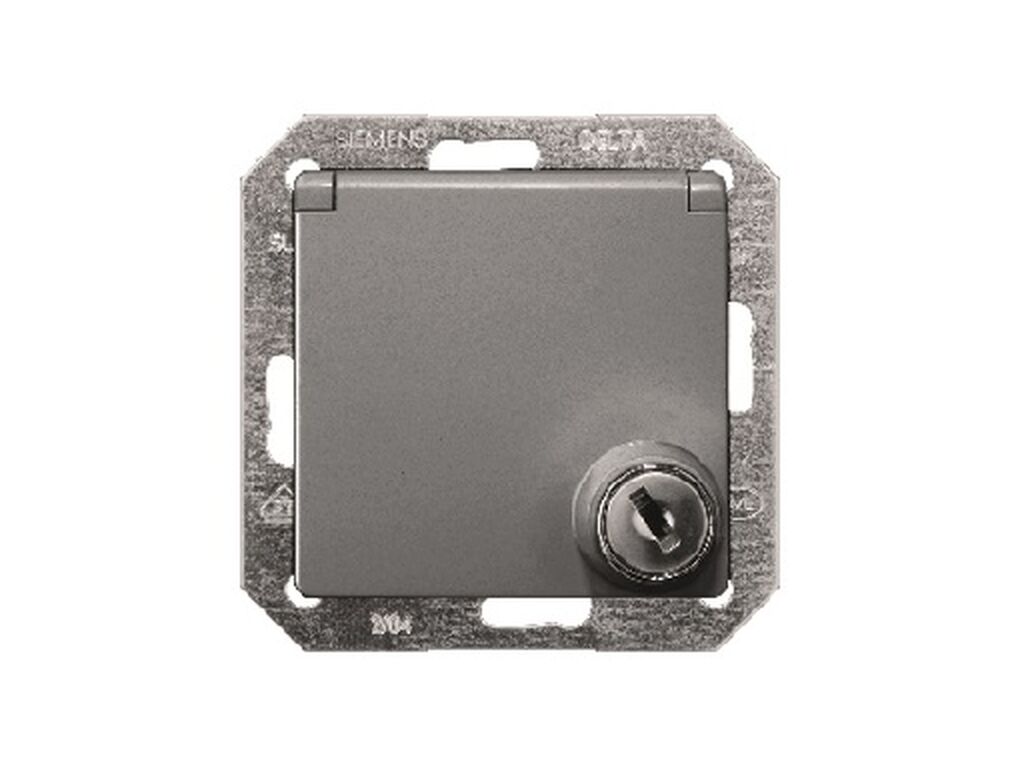 Miro, tapa Schuko cerrado, proteccion seguridad, Carbono Metalizado