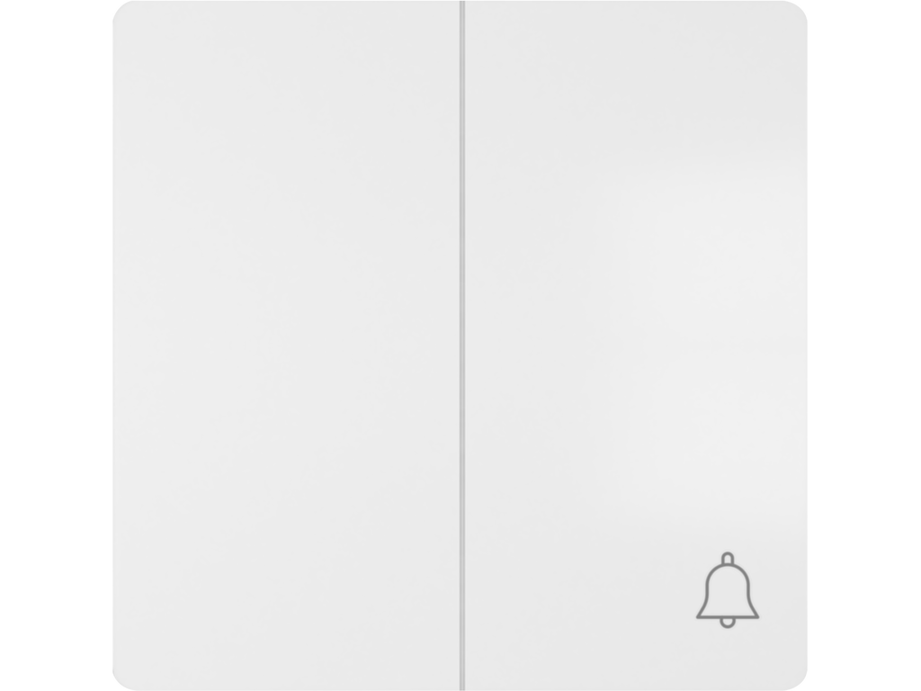 Miro, tecla doble, símbolo timbre, Blanco Mate