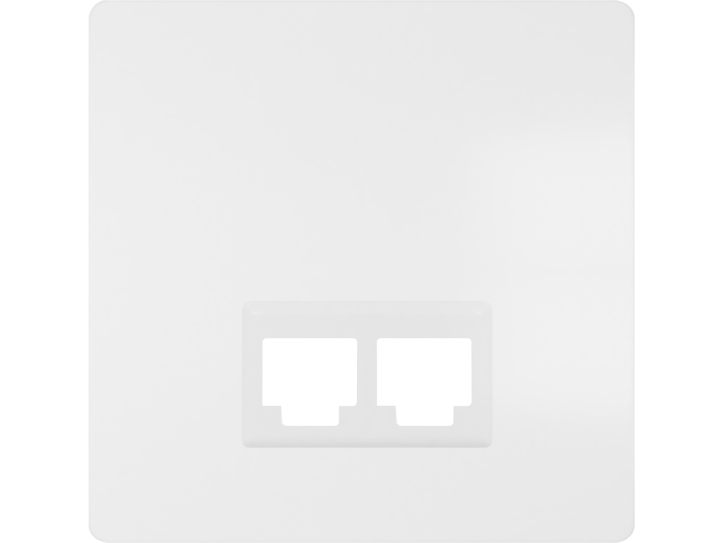 Miro, tapa toma doble RJ 19682-1, Blanco Mate