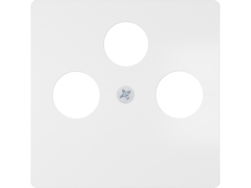 Miro, tapa televisión 3 entradas, Blanco Mate