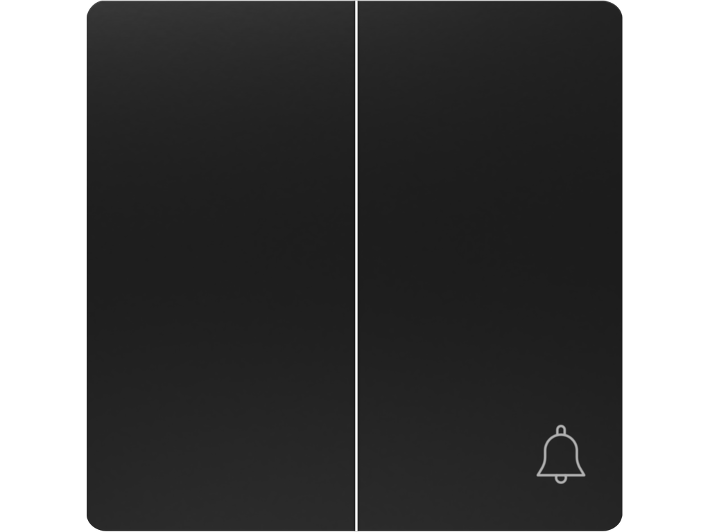 Miro, tecla doble, símbolo timbre, Negro Mate