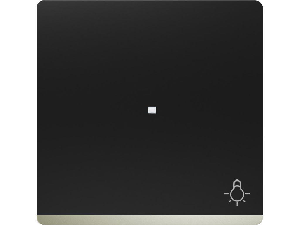 Miro, tecla con difusor, símbolo luz, embellecedor, Negro Mate