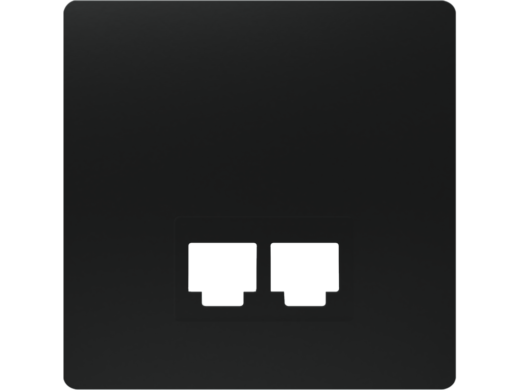 Miro, tapa toma doble RJ 19682-1, Negro Mate