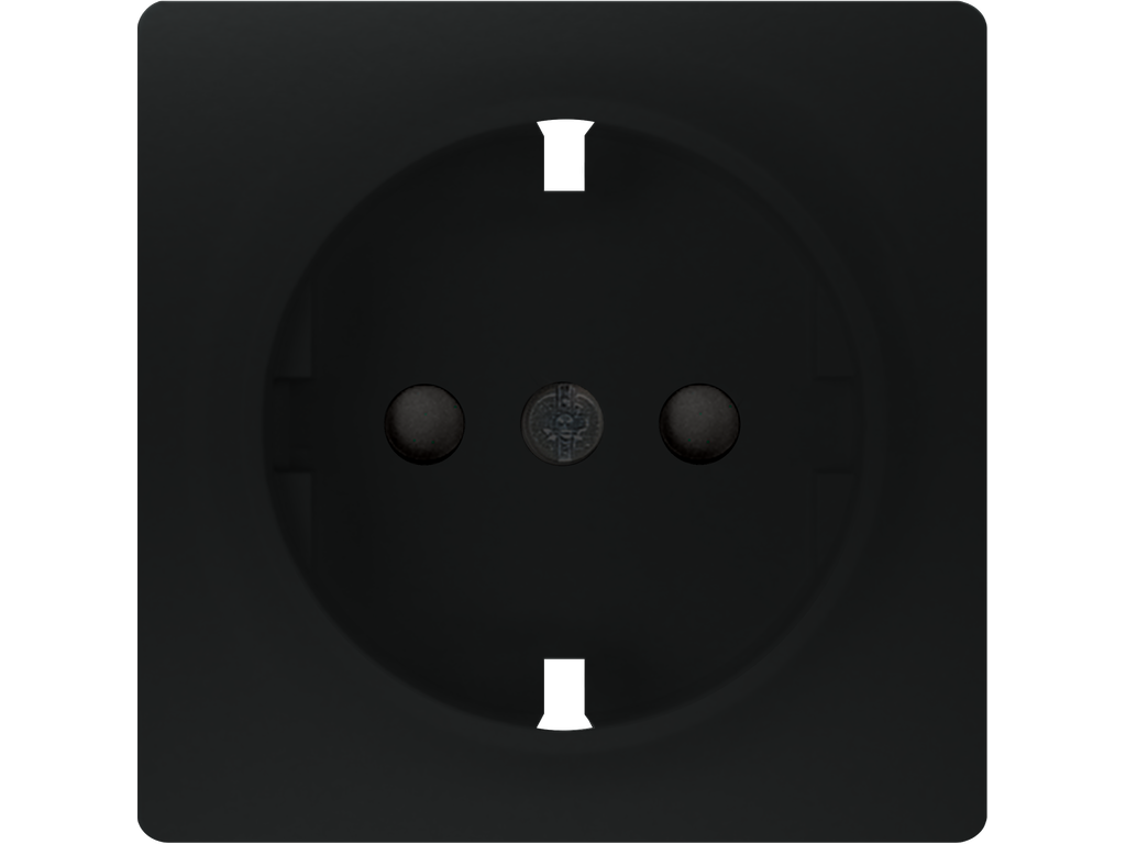 Miro, tapa Schuko, proteccion seguridad, Negro Mate