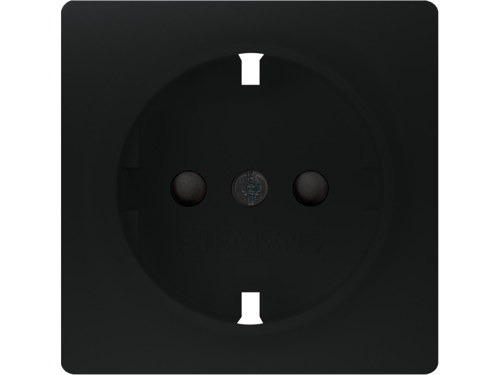 Miro, tapa Schuko, proteccion seguridad, Negro Mate