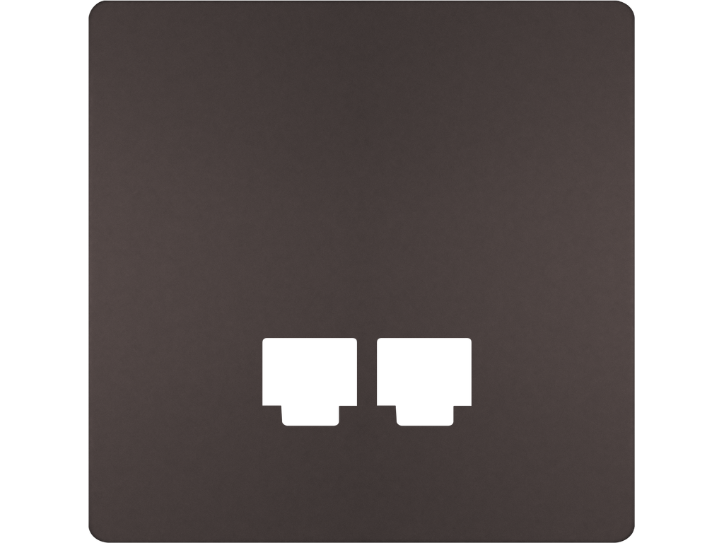 Style, tapa conector 2 RJ45, Chocolate