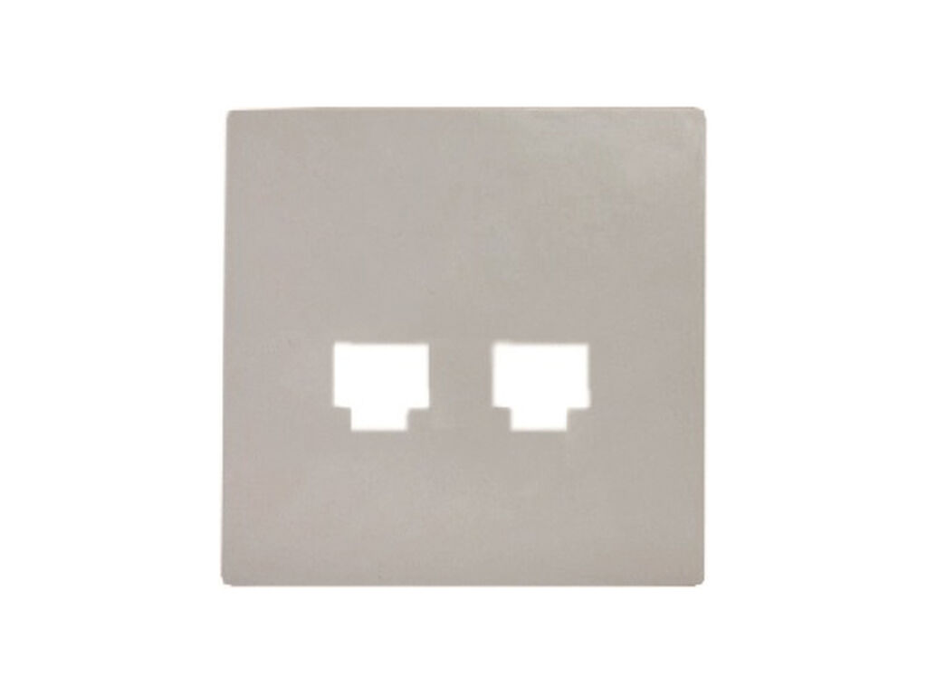 Style, tapa conector 2 RJ45, Platino Metalizado