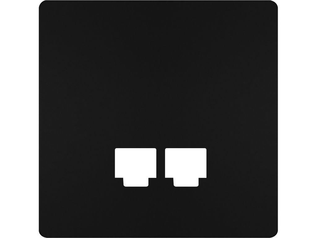 Style, tapa conector 2 RJ45, Negro Mate